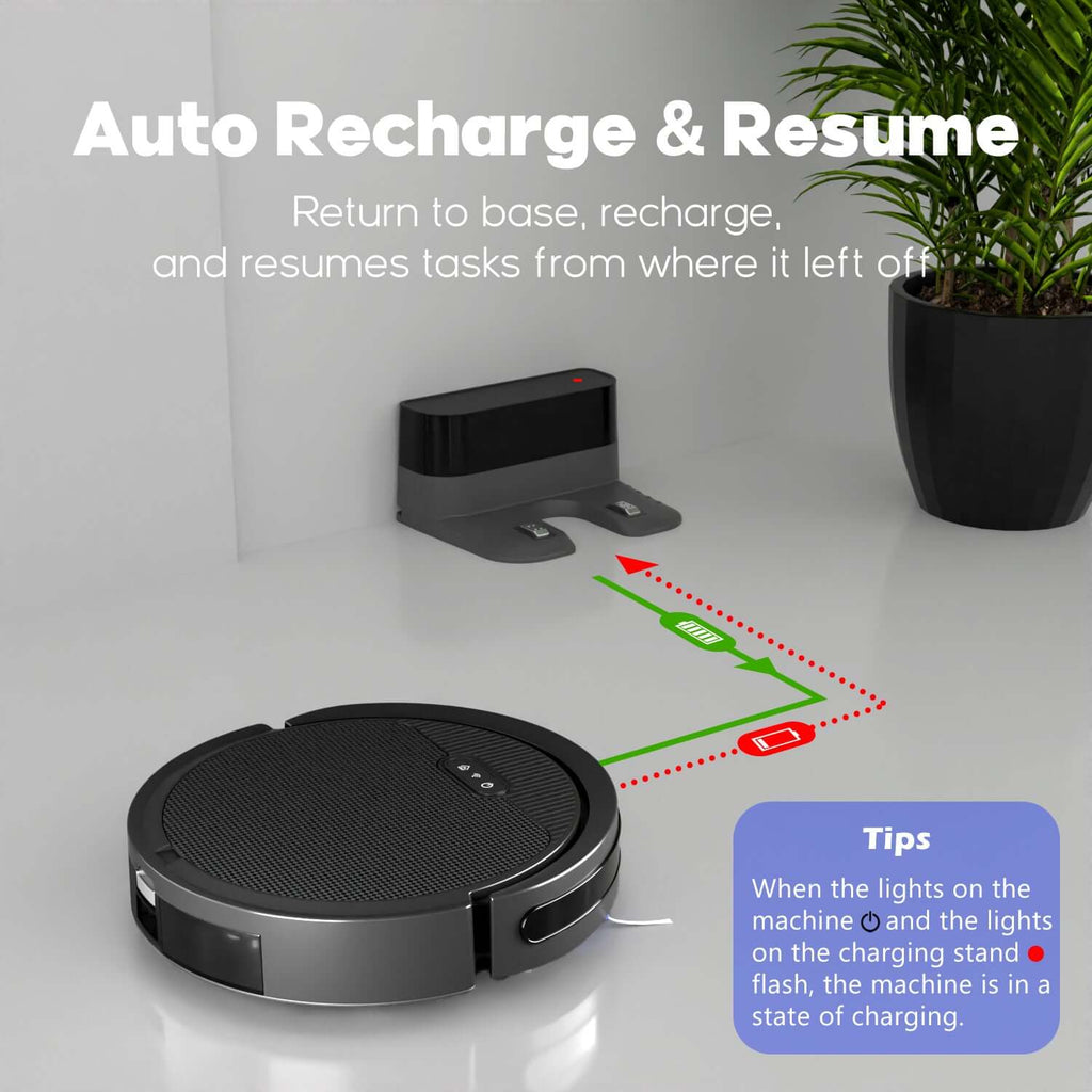 Robot Vacuum And Mop, 3 In 1 Combo Cleaner For Home With Pet Hair And Hard Floor, 5000Pa Suction, 120 Mins Run Time,Self-Charging,Super Thin Body